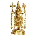 Svarup Brass Tirupati Balaji Venkateshwara Statue Vishnu Chakra Namah Shankh Murti Lord Srinivasa Religious Idol Decor Gift 16 Inch