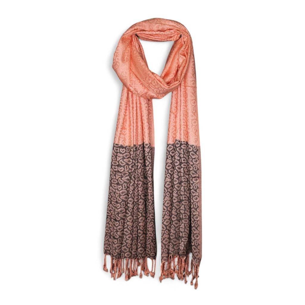 STOLE STUDIO Elegant Luxurious Pallu Border Viscose Stole Scarf (Peach)