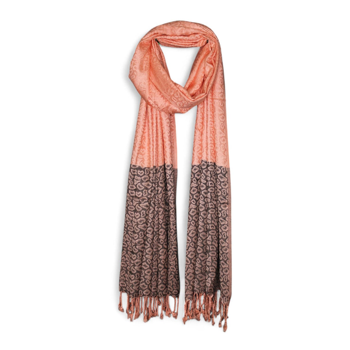 STOLE STUDIO Elegant Luxurious Pallu Border Viscose Stole Scarf (Peach)