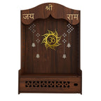 HOMEWEY DECOR Wooden Home Temple Handcrafted Support Heavy Idols Luxurious Finish Pooja Mandir for Home and Office Wall Mount for Room (Design12)