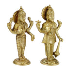 ARTVARKO Brass Lord Bhagwan Vishnu Narayan Lakshmi Laxmi Statue Idol Murti for Office Home Decor Mandir Puja 7 Inches.