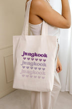 THE UMBRELLA STORE Jungkook BTS Aesthetic Tote Bag for College, Travelling, Shopping, Office, Beach & Daily Use, Ecofriendly & Reusable,