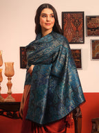 Pashmoda Women Naazneen Kaani Wool Blend Kashmiri Zari Shawl (Size: 40x80in, 101x203cm) ZSS09