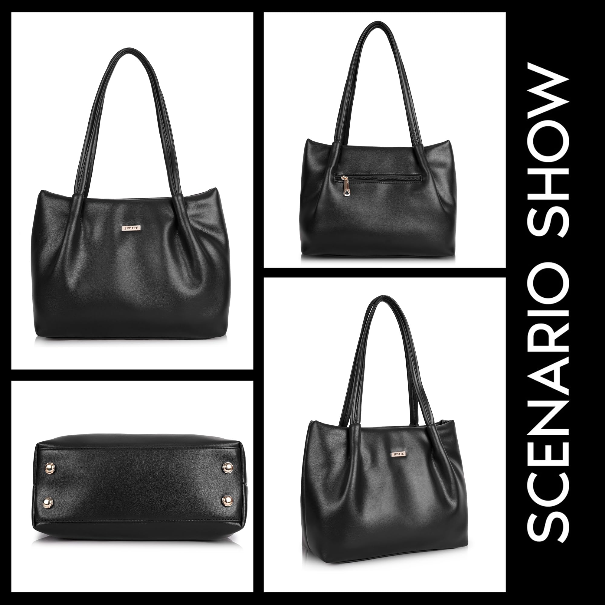 SPOTIC Synthetic Leather Premium Tote Handbag for Women – Elegant Large Shoulder Bag for Office, Work & Daily Use