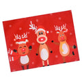 PRAKARTIK BY INDUARTS Dining Table Mats Set of 2 - Reindeer Christmas Theme,Digital Print, Washable, Indoor/Outdoor, Heat-Proof, Water Resistant, Wipe & Clean (47X33 cm) Red Kafalo