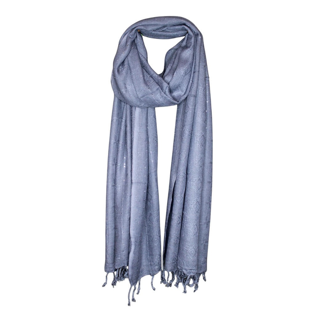STOLE STUDIO Elegant Luxurious Sequence Viscose Stole Scarf (Grey)