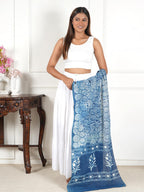 Gutthi Women's Cotton Stoles | Scarf Lightweight & Comfortable for All Seasons, Size (100X180 CM) (Blue)