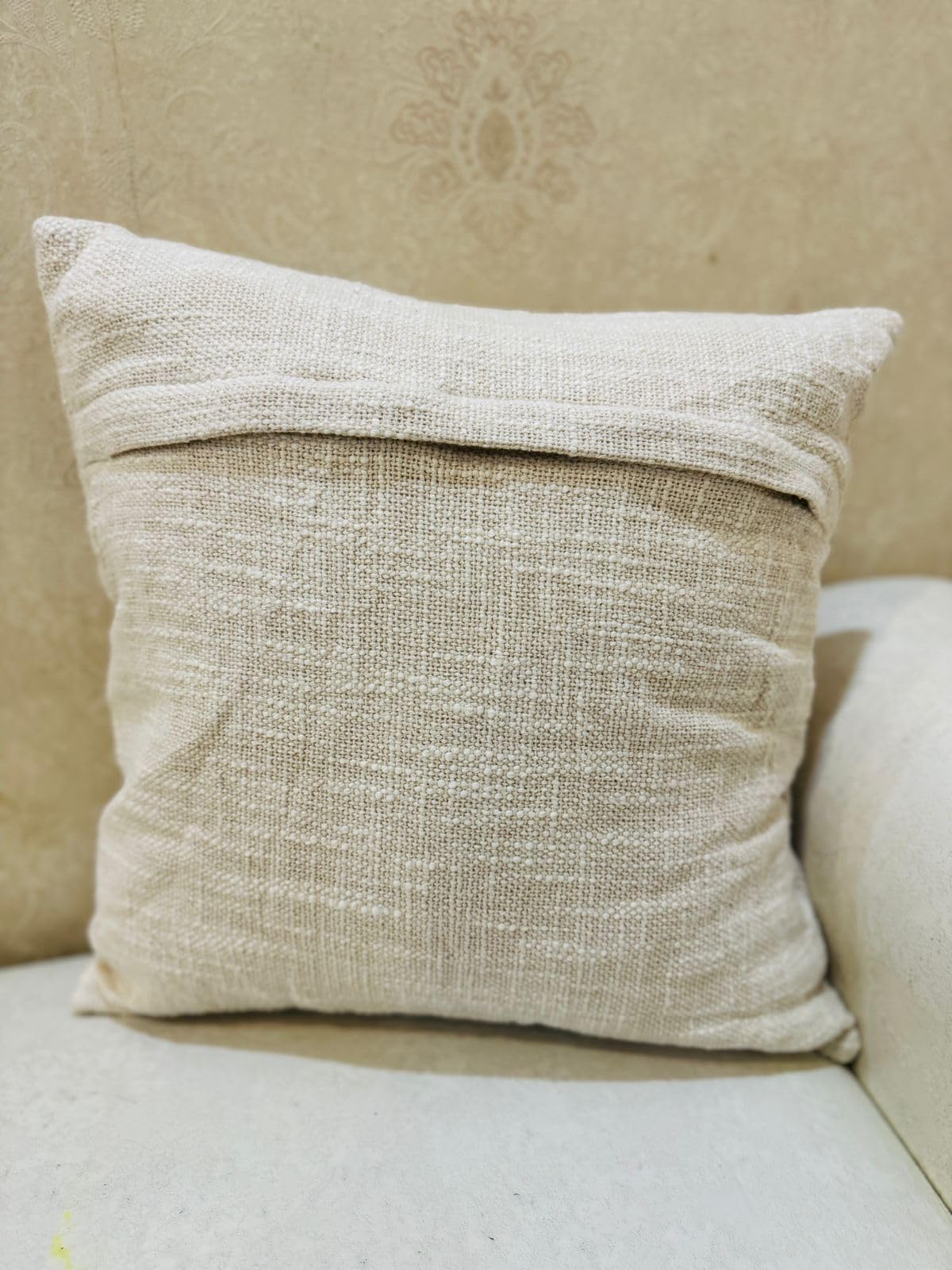 Furnistitchs Premium Decorative Throw Cushion Pillow Cover Boho Home Decor - Living Room Bedroom Couch Sofa Cushion Covers 16 inch x 16 inch (1, Cream Spot)