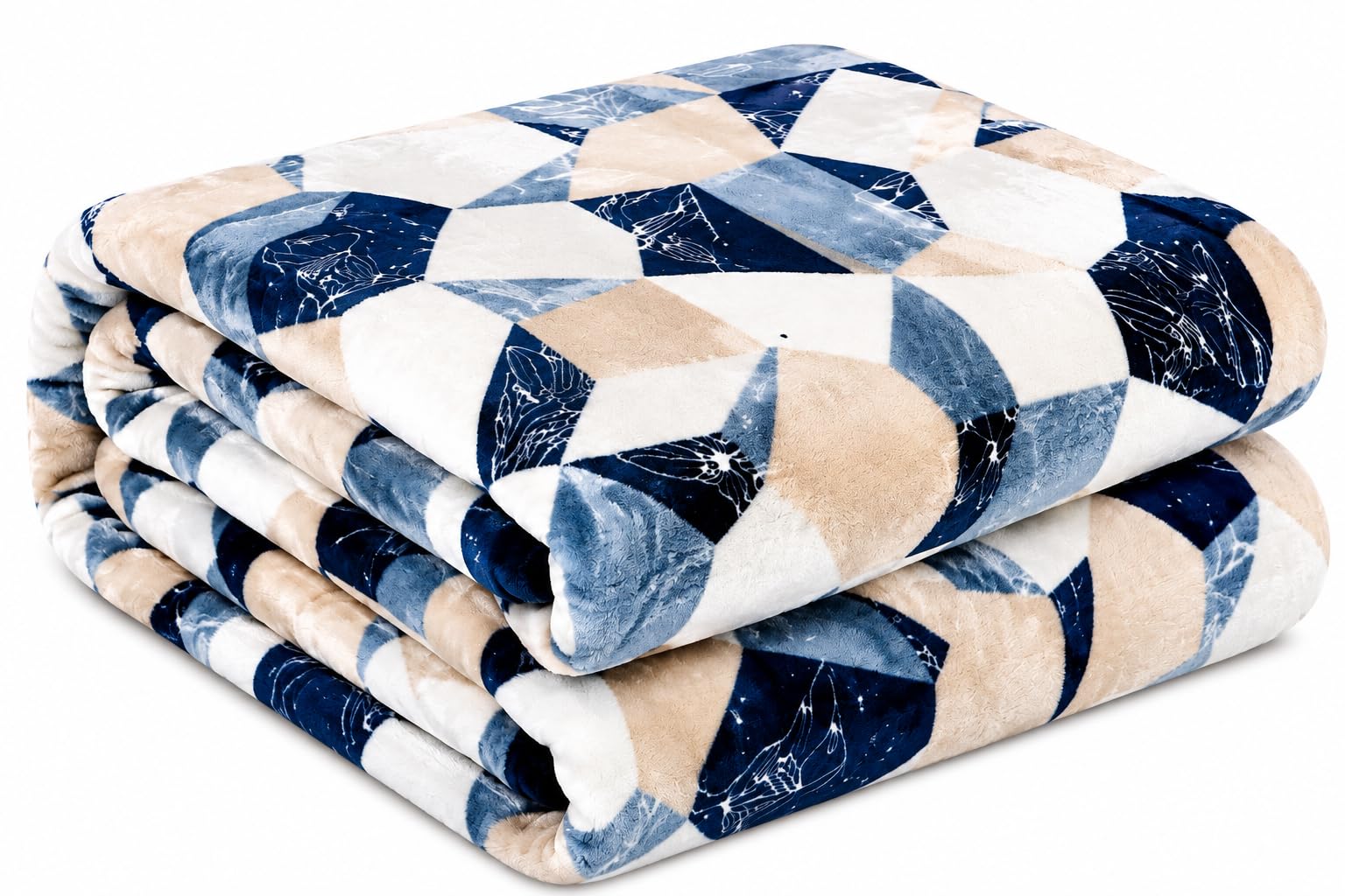 Gullivar Milan Cozy Ultra Soft Flannel Blanket for Double Bed 220x240 cm| Luxury Throw for Couch, Sofa, Camping & Travel| 250 GSM Printed Warm AC Blanket for Winter & All Season -Blue & White Kafalo