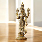 KridayKraft Lord Venkateswara Swami Tirupati Balaji Vishnu JI Murti Idol Holding Club Statue Showpiece Ideal for Pooja Room Mandir Temple and Home Decor Items (Pack of 1)