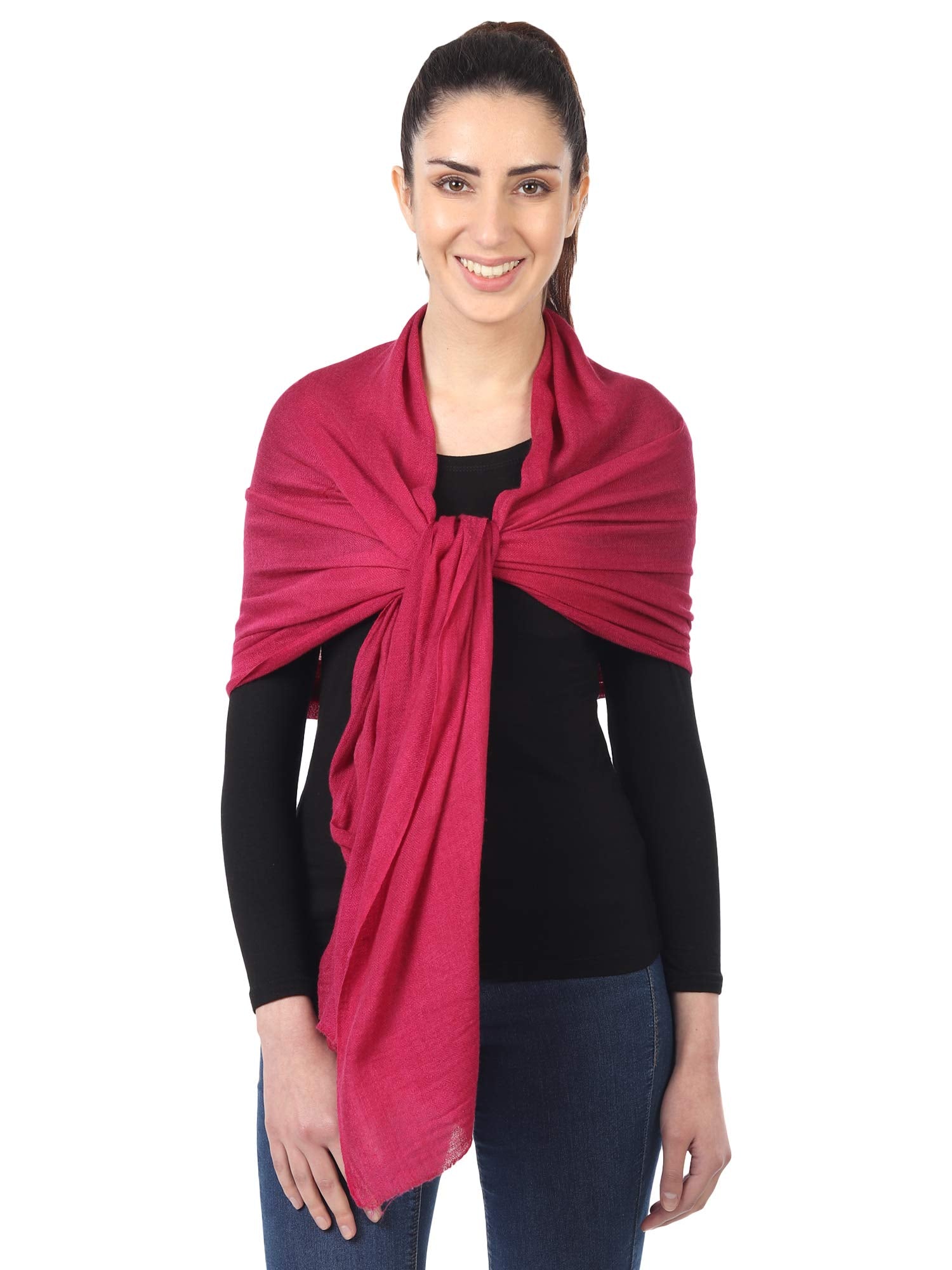 MUFFLY Fine Blended Ultra Soft & Warm Wool Silk Unisex Pashmina Shawl, Stole & Wrap with Hanger