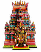 VENSUR Venkateswara Swamy MDF Standee with Temple Gopuram Combo