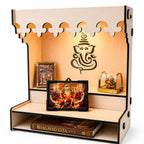 Zesta Wooden Mandir for Home Big Size | DIY Pooja Mandir with LED Spot Light | Devghar Cabinet for Living Room or Office | Wall Mounted Pooja Unit for Home (White)
