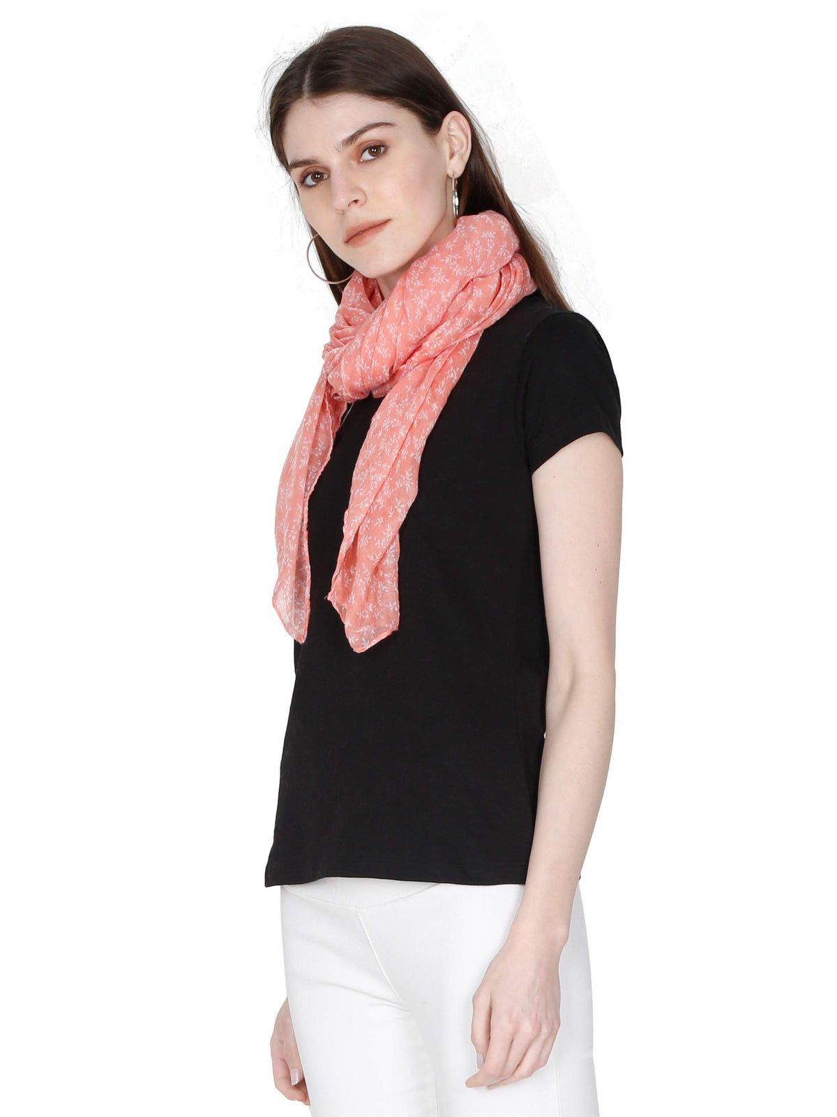 FabSeasons Women's Floral Print Scarf & Stole | Lightweight Rayon-Cotton Blend Shawl | Soft, Large Size Neck Wrap Accessory for All Seasons