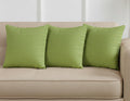 Yellow Weaves Cotton Canvas Decorative Cushion Covers, (24 X 24 Inches), Set of 3, Olive Green