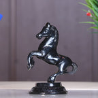 KridayKraft Jumping Horse Metal Statue for Wealth Table Top Figurine for Living Room Bedroom Home Office Animal Decorative Showpiece Feng Shui Vanstu Sculpture for Gift Purpose. (Black)