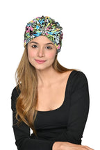 The Headscarves Beautiful Printed Bamboo Viscose Headscarf with Brooch – Stylish Chemo Headwear for Women, Hijab Head Wrap, Cancer Turban Scarf, Breathable Head Cover for Hair Loss Multicolour