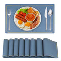 Maharsh Pu Leather Dining Table Mat Waterproof Heat Insulation Placements (Sky Blue, 5) Kafalo