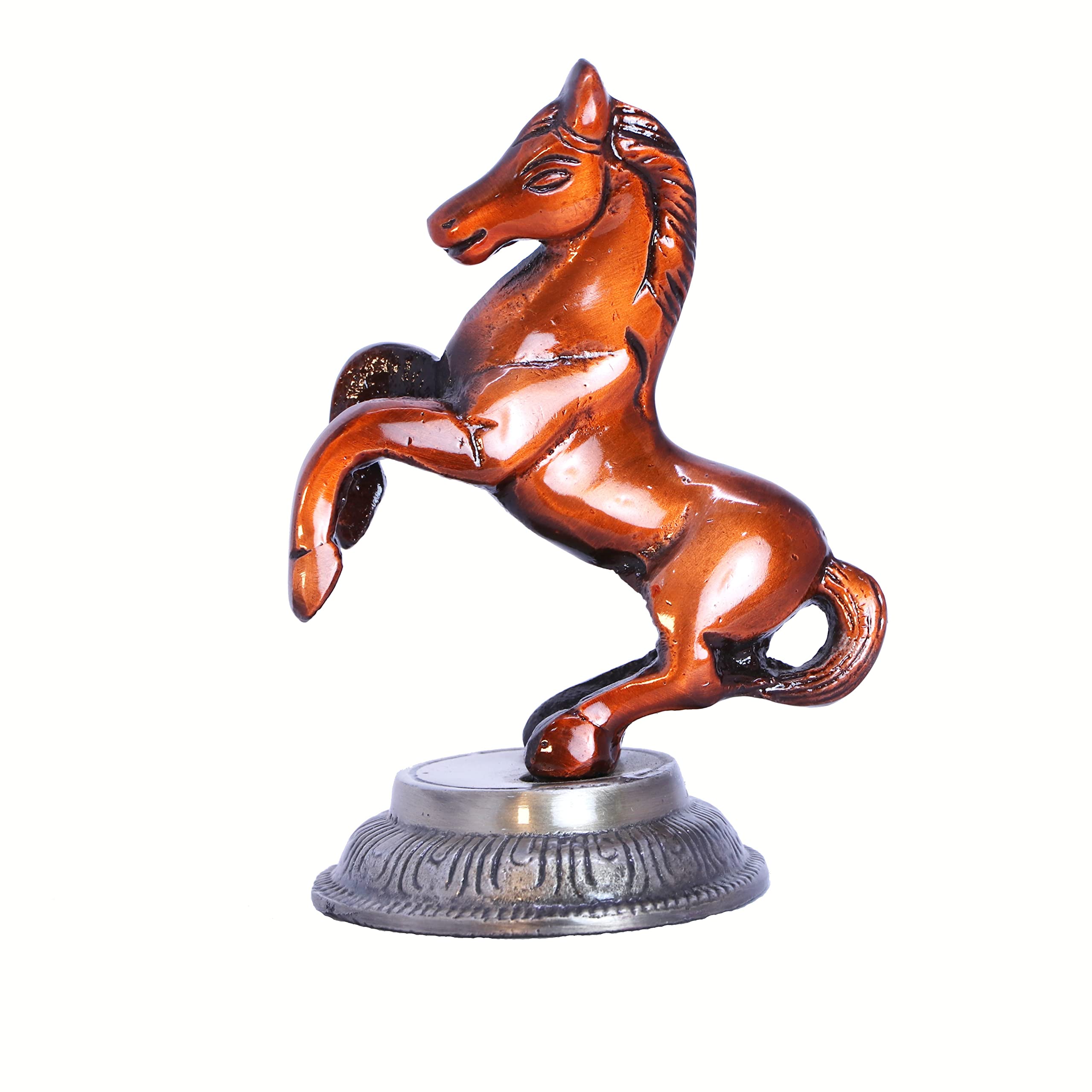 KridayKraft Jumping Horse Metal Statue for Wealth Table Top Figurine for Living Room Bedroom Home Office Animal Decorative Showpiece Feng Shui Vanstu Sculpture for Gift Purpose. (Copper)