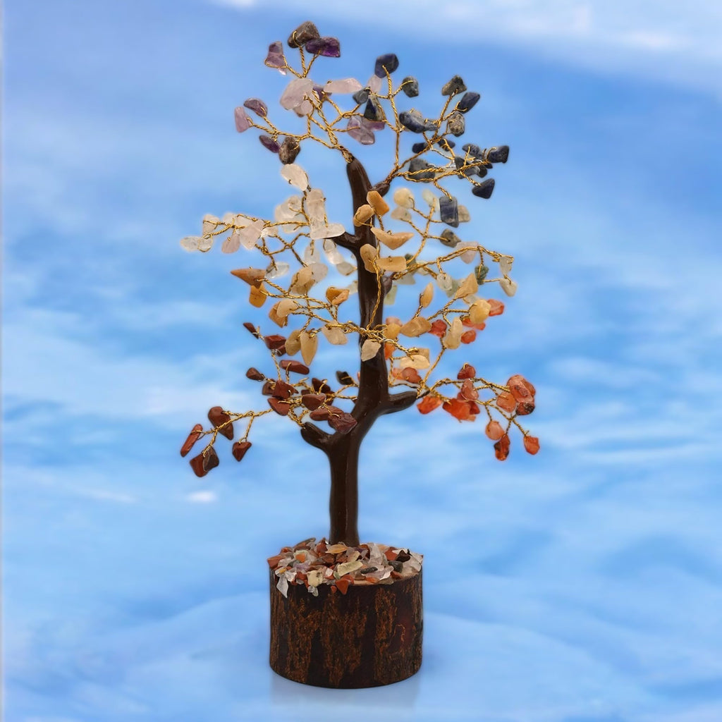 KariGhar® Seven Chakra Natural Healing Feng Shui Crystal Bonsai Tree for Home | Office | Gifting & Decor GD0001 (150 Beads)
