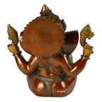 ARTVARKO Brass Taj Ganesha Bhagwan Idol Ganesha Statue Ganpati Murti for Home Entrance Decor Luck Gift Height 9 Inch