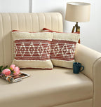Furnistitchs Premium Decorative Throw Cushion Pillow Cover Boho Home Decor - Living Room Bedroom Couch Sofa Cushion Covers 16 inch x 16 inch (2, Maroon Kites)
