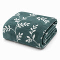 Rubru Leo Flannel AC Blanket | Ultra-Soft Lightweight Blanket for Year-Round Use | Warm, Cozy and Machine Washable, Leafy Vine, Double Kafalo