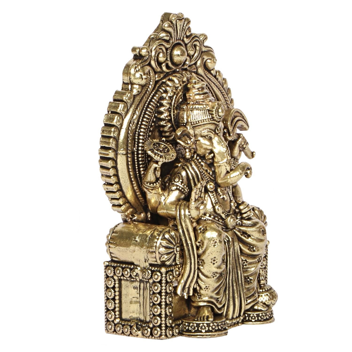 SVARUP Brass Ganesh Lord Ganesha Murti for Home, Living Room, Office Decor Showpiece for Decoration,Diwali Gift 4 Inch
