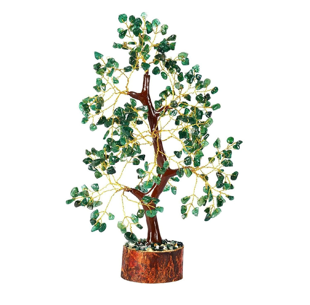 A P HOMES Spiritual Healing & Vastu Decor Collection - Positive Energy, Wealth & Protection Crystals for Home & Office (Green Aventurine Tree)
