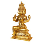 ARTVARKO Brahma JI Big Brass Murti Statue for Temple Puja Figurines Idols Gift Items Home Decoration for Living Room Home Decor Item Height 16 Inches