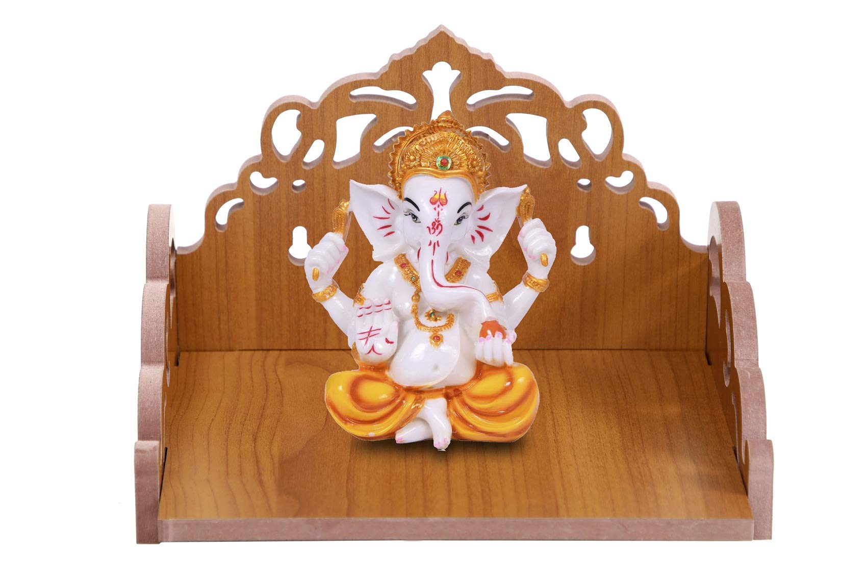 Nexat Plywood Hindola Like a singhasan and Temple for Office Store and Home in Using for Worship (Size - Small) Length (8 Inches), Width (6 Inches), Height (5.5 Inches) (RED A)