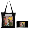 TrendoPrint Eco-Friendly Printed Black Tote Bag 14 x 16 inch with Makeup Pouch for College, Shopping and Travelling (TB147)
