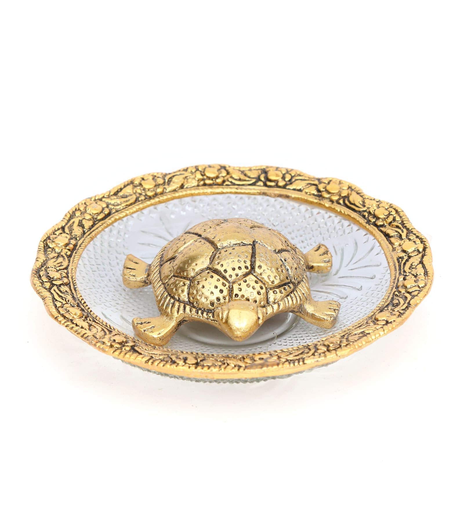 KridayKraft Kachhua (Turtle) with Glass Plate for Vastu Feng Sui,Kachua Yantra for Good Luck & Evil Eye Protection