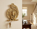KridayKraft Aluminium Ganesha Pankhi Key Holder, Decorative Wall Mounted Key Hanger for Home & Office Entrance, Gold Finish, 18 cm x 14 cm