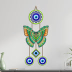 Artvibes Green Butterfly Evil Eye Wall Hanging for Home Entrance | Lucky Charm MDF Wall Decor | Decorative Vastu Art for Living Room | Bedroom | Office & Main Door | Gift Item (WH_8584N)