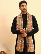 Pashmoda Men Royal Embers Fine Soft Bamboo Fibre Stole, Multicoloured Design, Evening Wrap, Luxury Pashmina Style Scarf, Wrap, Sustainable and Natural Fabric (Size 28x80, Mustard colour) MISST33