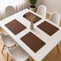 The Table Tales Premium Double-Sided PU Leather Placemat Set of 4 | Reversible Waterproof Heat Resistant Table Mats | Kitchen Dining Accessories | 45 x 30 cm (Dark Coffee) Kafalo