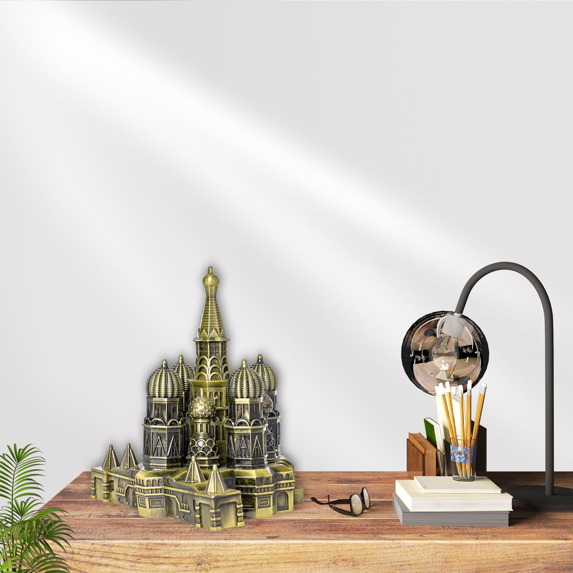 St. Basil’s Cathedral Kremlin Red Square Moscow Replica Showpiece | Antique Finish Russian Architecture Model | Collectible Souvenir & Home Decor Gift