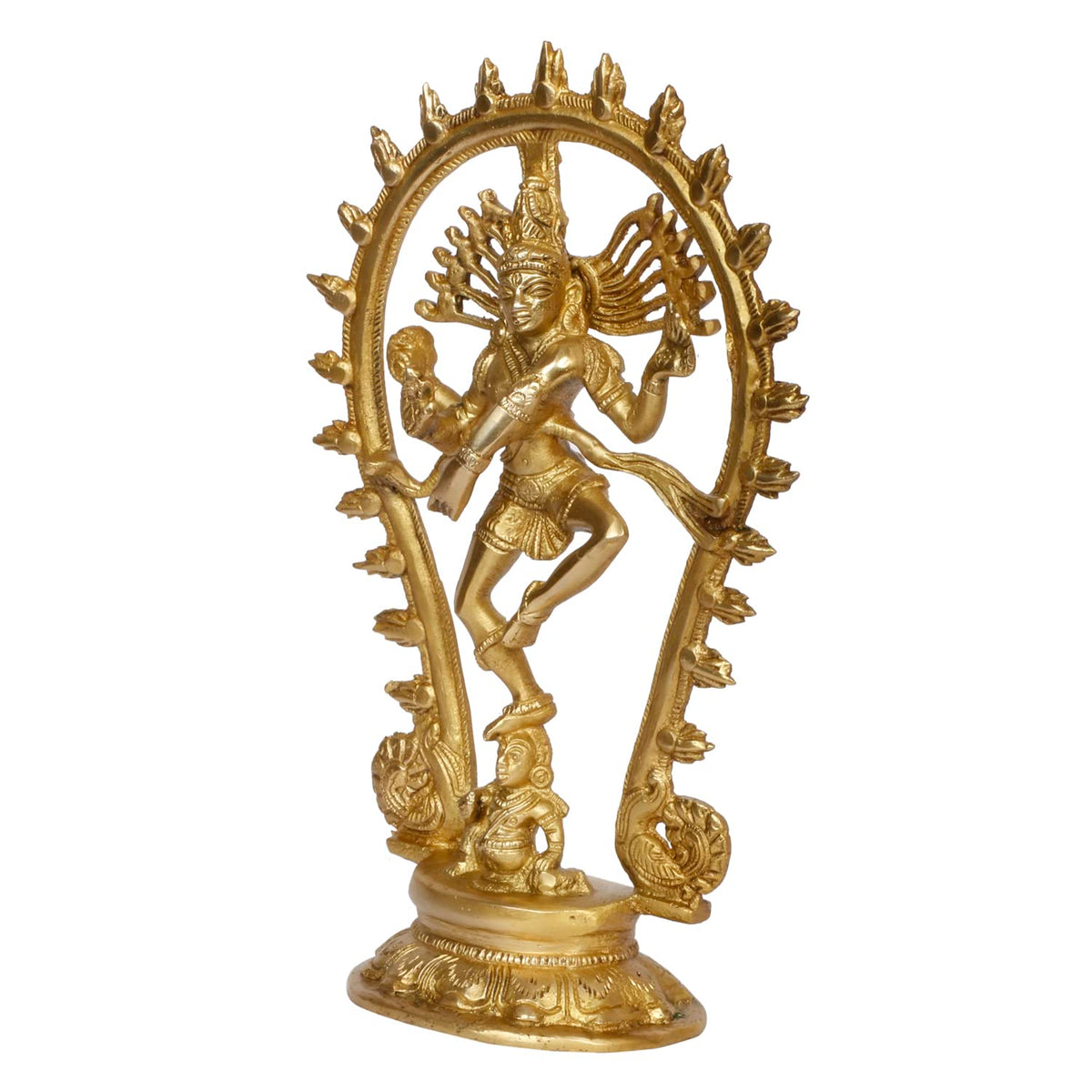 ARTVARKO Brass Nataraja Idol 12 Inch | Lord Shiva Dancing Natraj Statue for Home Temple, Pooja Room, Office & Living Room | Brass Shiva Murti for Meditation, Spiritual Décor & Gift