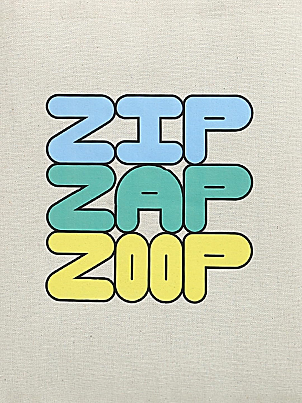 ZIP ZAP ZOOP Beige Brand Logo Print Canvas Cotton Shopping Bag With handle