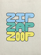 ZIP ZAP ZOOP Beige Brand Logo Print Canvas Cotton Shopping Bag With handle