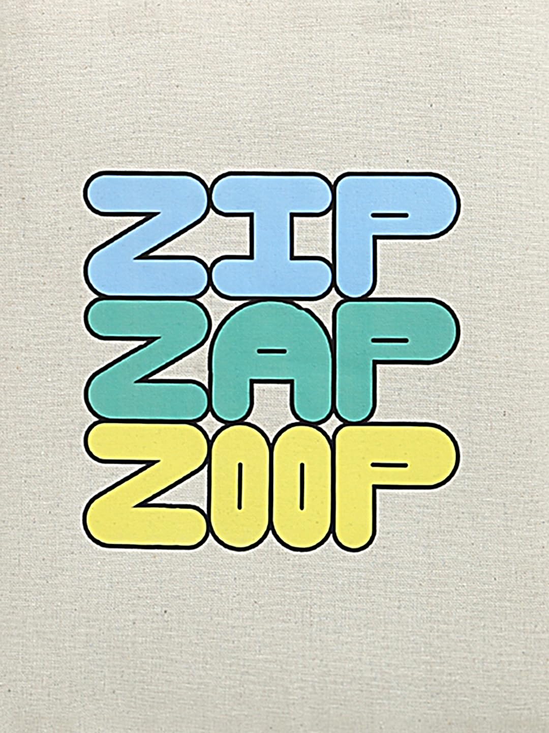 ZIP ZAP ZOOP Beige Brand Logo Print Canvas Cotton Shopping Bag With handle