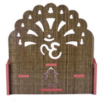 PRIMEFAIR Handmade Beautiful Wooden Temple/Puja Mandir/Wall Hanging and Table Top Home Art & Craft Engineered Wood Home Wall Temple (BROWN-395)