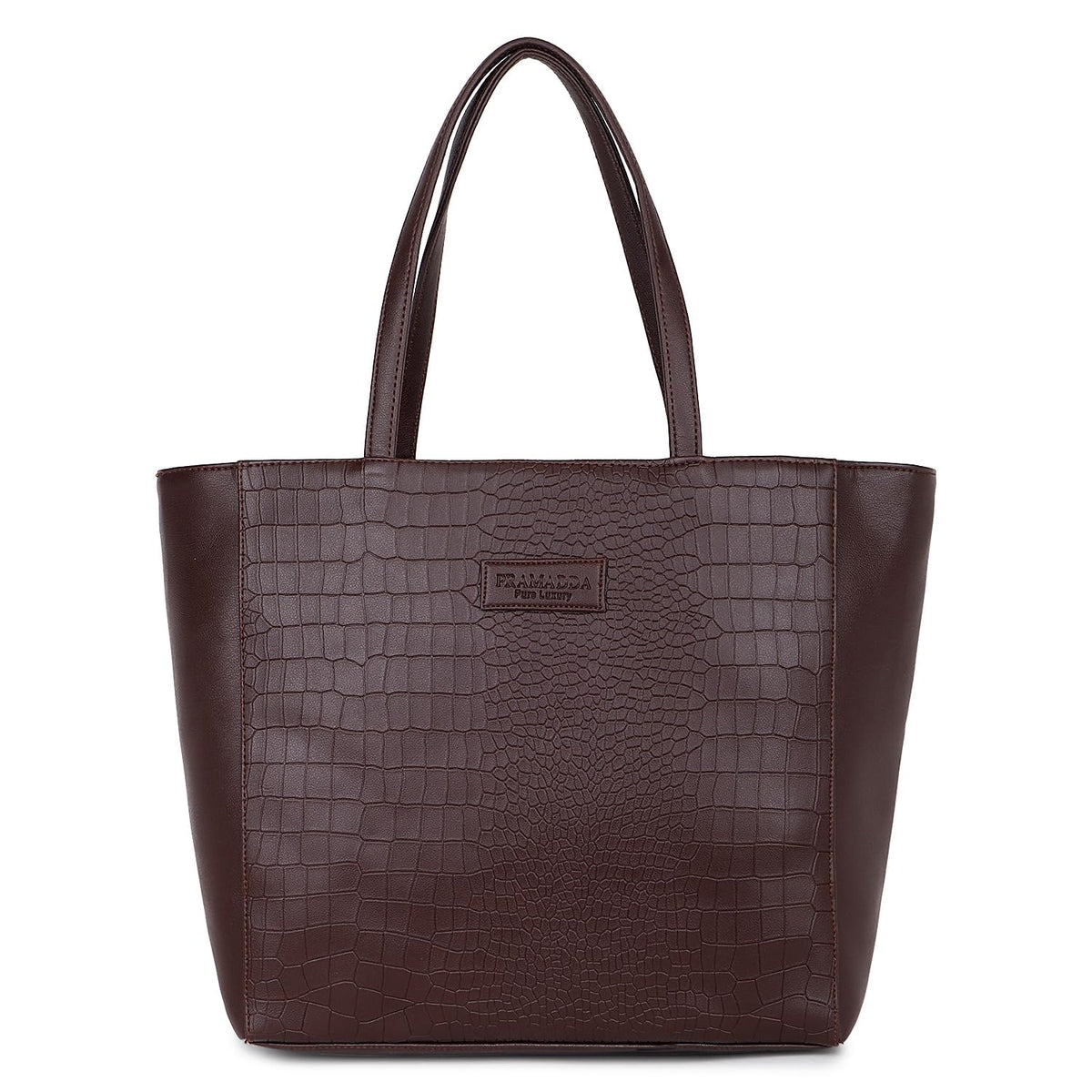 Pramadda Pure Luxury Fiona Brown Tote bags for women office use | hand bags for women | Laptop Bag for Woman 15.6 inch | College bags for girls stylish | Daily Use Travel Tote.