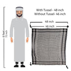 Dulhan Classic Blue&White Cotton Desert Scarf for Men–Shemagh Arabian Palestine Arafat Keffiyeh Neckerchief Face Scarf, Ghaza Rafah All-Season Multi-Purpose Rumal (46x46 Inch)-1 Piece Enterprises