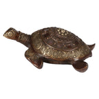 ARTVARKO Antique Big Brass Tortoise for Good Luck Showpiece Turtle Kachua Tortoise for Shree Yantra Feng Shui Vastu Long Life Career and Luck 8.5 Inches