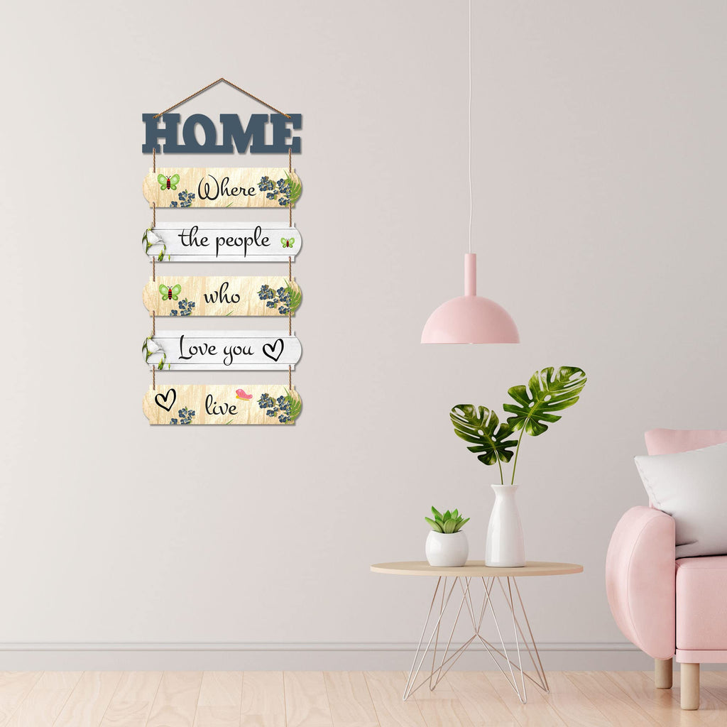 Artvibes Home Where The People Love You Live Wooden Wall Hangings Decor | Quotes Decor Item | Home Quotes Wall Hanging | Modern Decor Items | Wall Poster | Artworks Hangings | Unique Gift (WH_6607N)