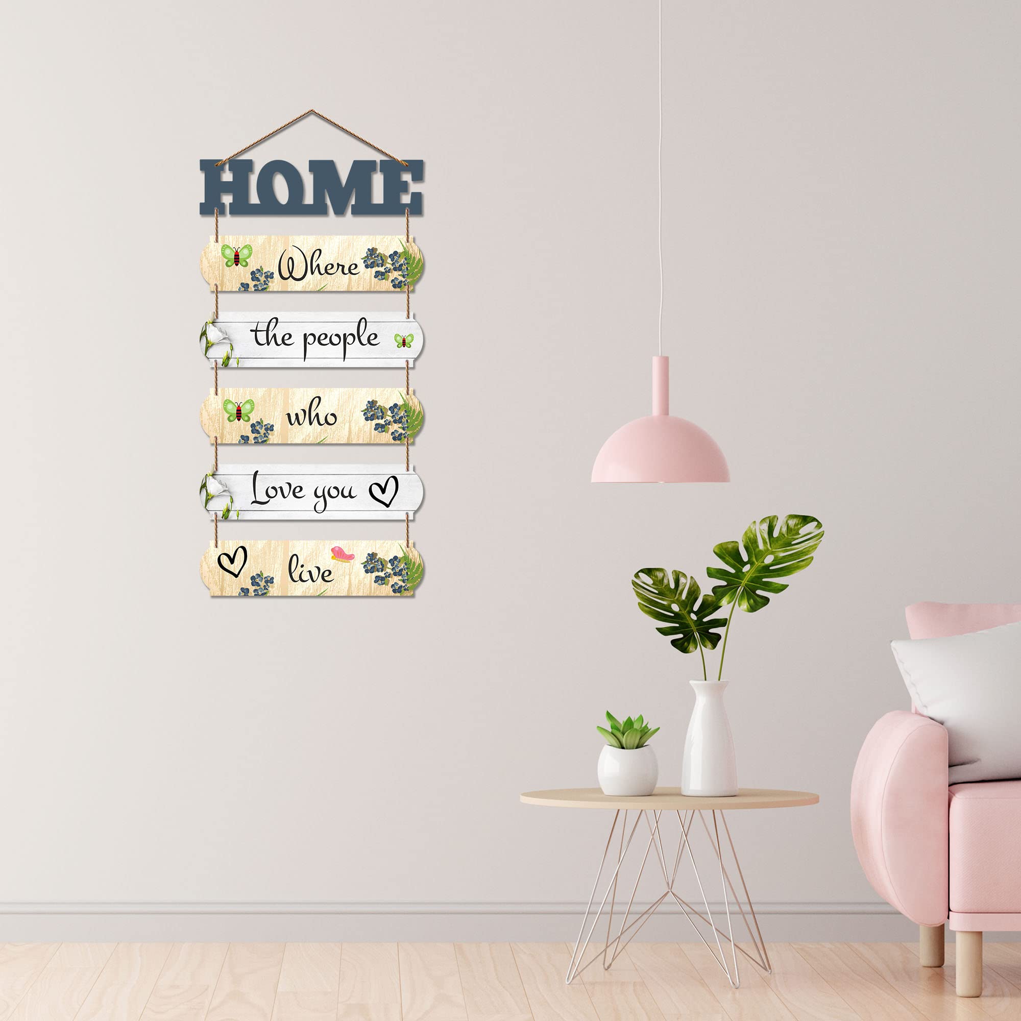 Artvibes Home Where The People Love You Live Wooden Wall Hangings Decor | Quotes Decor Item | Home Quotes Wall Hanging | Modern Decor Items | Wall Poster | Artworks Hangings | Unique Gift (WH_6607N)