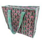 Bazaar Bhoot Edition Premium Cotton Quilted Shopping Tote Bag - Multipurpose Long Lasting Foldable Reusable Bag with zipper for Shopping, Travel & Daily Use (Grey (250 GSM Cotton))