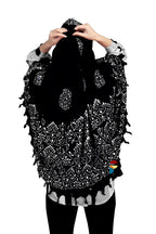 PRACHARAN Women Cotton Stylish Hand Printed Scarf, Anti Pollution Full face Scarf With UV Sun Rays Protection Scarves for Women, Dust (Black)